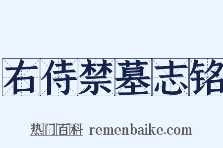 右侍禁墓志铭是什么意思的图片